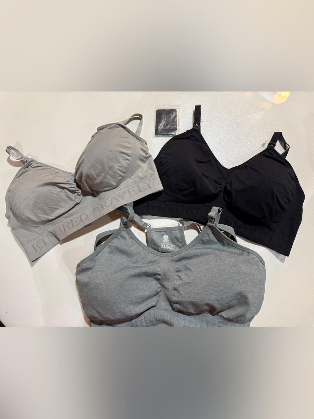 Kindred Bravely Nursing Bra Set - Black & Gray w/ 2 extenders